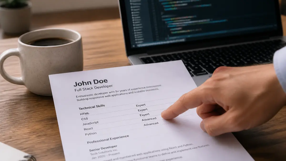 CV développeur web : éléments techniques à mettre en avant dès le départ